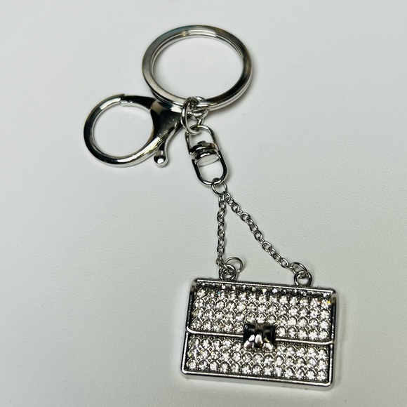 NEW Silver Rhinestone Little Handbag Keychain/Bag Charm💖 - Picture 3 of 3